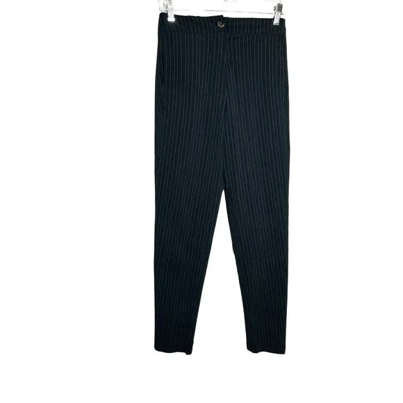 H+ Hannoh Wessel Pierangela Pants Navy Blue Pinstripe Size 36 Small NWT - Picture 3 of 12